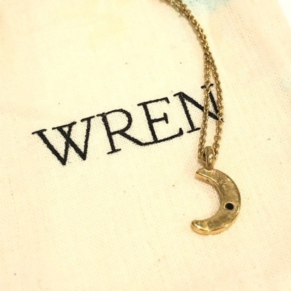 Wren Gold and Sapphire Moon Necklace - Picture 7 of 10